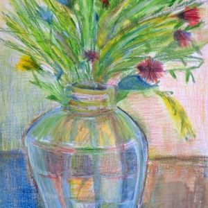 blumen impression 20x30 mischtechnik