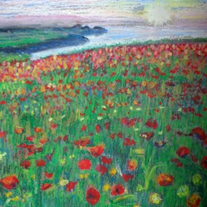 fruehlingswiese 30x40oel pastell