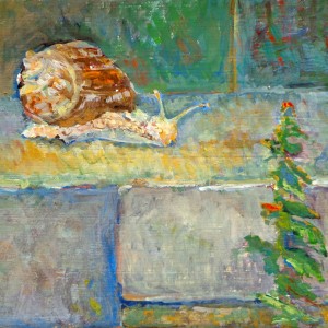 schnecke 18x24 ei tempera